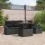 Set de canapea de 6 piese pentru grădină cu perne negre din rattan polimeric GartenMobel Dekor