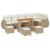 Set de Sofa de Grădină cu 9 Piese cu Perne Bej Ratan Poli Acacia, Set de Mâncat de Grădină cu 3 Piese cu Perne Bej Ratan Poli Acacia GartenMobel Dekor