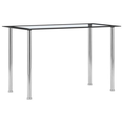 Masă de bucătărie, negru/transparent, 120 x 60 x 75 cm, sticlă GartenMobel Dekor