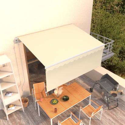 Copertină retractabilă automat cu stor, crem, 3x2,5 m GartenMobel Dekor