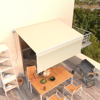 Copertină retractabilă manual cu stor, crem, 3,5x2,5 m   GartenMobel Dekor