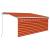 Copertină retractabilă manual cu stor portocaliu&maro 3,5x2,5 m   GartenMobel Dekor