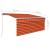 Copertină retractabilă manual cu stor portocaliu&maro 3,5x2,5 m   GartenMobel Dekor
