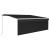 Copertină retractabilă manual cu stor&LED, antracit, 4,5x3 m GartenMobel Dekor