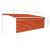 Copertină retractabilă manual stor&LED portocaliu&maro, 4,5x3 m GartenMobel Dekor