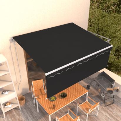 Copertină retractabilă automat cu stor, antracit, 4,5x3 m  GartenMobel Dekor