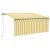 Copertină retractabilă manual cu stor&LED, galben & alb 3x2,5 m   GartenMobel Dekor