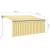 Copertină retractabilă automat cu stor, galben & alb, 3x2,5 m   GartenMobel Dekor