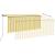 Copertină retractabilă manual cu stor, galben&alb, 3,5x2,5 m GartenMobel Dekor