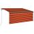 Copertină retractabilă automat, stor, portocaliu&maro 3,5x2,5 m GartenMobel Dekor