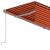 Copertină retractabilă manual cu stor, portocaliu&maro, 4x3 m GartenMobel Dekor