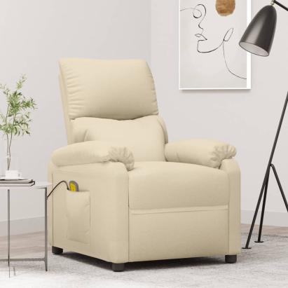 Fotoliu de masaj, crem, material textil GartenMobel Dekor