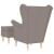Fotoliu cu taburet pentru picioare, gri taupe, material textil GartenMobel Dekor