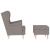Fotoliu cu taburet pentru picioare, gri taupe, material textil GartenMobel Dekor