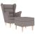 Fotoliu cu taburet pentru picioare, gri taupe, material textil GartenMobel Dekor