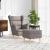Fotoliu cu taburet pentru picioare, gri taupe, material textil GartenMobel Dekor