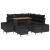 Set Sofa Grădină  8 Piese cu Perne Negru Ratan Acacia, Sofa Grădină 2-Seat  cu Perne Negru Ratan, Set Dining Grădină 3 Piese cu Perne Negru Ratan Acacia GartenMobel Dekor