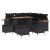 Set canapea grădină  8 piese cu perne Negre Ratan sintetic Acacia, Set dining grădină  3 piese cu perne Negre Ratan sintetic Acacia GartenMobel Dekor