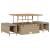 Set de Sofa Grădină 13 Piese cu Perne Bej Ratan Acacia,  Sofa Grădină 2 Locuri cu Perne Bej Ratan,  Set Dining Grădină 3 Piese cu Perne Bej Ratan Acacia GartenMobel Dekor