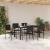 Set dining grădină 7 piese Negru Ratan sintetic, Scaune grădină  cu perne - Set 2 piese Ratan sintetic Negru GartenMobel Dekor