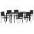 Set dining grădină  7 piese negru ratan polimeric, Scaune grădină  cu perne - Set 2 piese în negru ratan polimeric GartenMobel Dekor