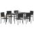 Set dining grădină  7 piese negru ratan polimeric, Scaune grădină  cu perne - Set 2 piese în negru ratan polimeric GartenMobel Dekor