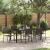 Set dining grădină  7 piese negru ratan polimeric, Scaune grădină  cu perne - Set 2 piese în negru ratan polimeric GartenMobel Dekor