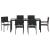 Set dining grădină  7 piese negru ratan polimeric, Scaune grădină  cu perne - Set 2 piese în negru ratan polimeric GartenMobel Dekor