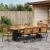 Set de Dining pentru Grădină cu 9 Piese Negru Rattan Poliester Acacia, Scaune de Grădină Stivuibile cu Perne 2 buc Negru Rattan Poliester GartenMobel Dekor