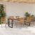 Set de dining pentru grădină  7 piese Gri Poliratan Acacia, Scaune stivuibile pentru grădină  cu perne 2 buc Gri Poliratan GartenMobel Dekor