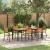 Set Mese Grădină  7 Piese Negru Poly Rattan Acacia, Scaune Grădină Stivuibile  cu Perne 2 buc Negru Poly Rattan, Masă Grădină  180x90x75 cm Lemn Solid Acacia și Metal GartenMobel Dekor
