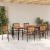 Set Mese Grădină  7 Piese Negru Poly Rattan Acacia, Scaune Grădină Stivuibile  cu Perne 2 buc Negru Poly Rattan, Masă Grădină  180x90x75 cm Lemn Solid Acacia și Metal GartenMobel Dekor