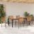Set mese grădină 7 piese Gri Ratan polițat Acacia,  Scaune grădină stivuite cu perne 2 buc Gri Ratan polițat,  Masă grădină 180x90x75 cm Lemn solid de Acacia și metal GartenMobel Dekor