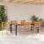 Set mese grădină  7 piese Bej din ratan poliester și acacia, Scaune grădină  stivuibile cu perne - Set 2 Bej din ratan poliester, Masă grădină  180x90x75 cm din lemn acacia și metal GartenMobel Dekor