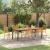 Set mese grădină  7 piese Bej din ratan poliester și acacia, Scaune grădină  stivuibile cu perne - Set 2 Bej din ratan poliester, Masă grădină  180x90x75 cm din lemn acacia și metal GartenMobel Dekor
