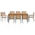 Set de dining pentru grădină  9 piese Gri Rattan Acacia, Scaune de grădină stivuibile  cu perne 2 buc Gri Rattan, Masă de grădină  200x90x75 cm Lemn Solid de Acacia și Metal GartenMobel Dekor