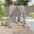 Lounger dublu Set de 2 Bej și gri deschis Poliratan GartenMobel Dekor