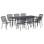 Set de Mobilier pentru Hol  9 Piese Oțel Antracit, Masă de Grădină Extensibilă  Antracit (140-210)x90x73 cm Oțel GartenMobel Dekor