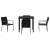 Set de dining pentru grădină din 5 piese cu perne Negre din Poliratan GartenMobel Dekor