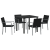 Set de dining pentru grădină din 5 piese cu perne Negre din Poliratan GartenMobel Dekor