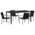 Set de masă de grădină 5 piese  cu pernuțe, Negru, Ratan Poly GartenMobel Dekor