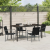 Set de masă de grădină 5 piese  cu pernuțe, Negru, Ratan Poly GartenMobel Dekor