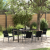 Set de dining pentru grădină 7 piese cu perne Rattan Poly Negru GartenMobel Dekor