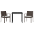 Set de dining pentru grădină , 3 piese, cu perne, Maro, Poliratan GartenMobel Dekor