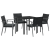 Set de mese de grădină 5 piese cu perne Negru Rattan Poli GartenMobel Dekor