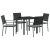 Set de dining pentru grădină 5 piese cu perne Negru Rattan Poli GartenMobel Dekor