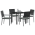 Set de dining pentru grădină 5 piese cu perne Negru Rattan Poli GartenMobel Dekor