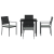 Set de dining pentru grădină 5 piese cu perne Negru Rattan Poli GartenMobel Dekor