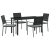 Set de dining pentru grădină cu 5 piese și perne Negru Poliratan GartenMobel Dekor