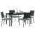 Set de masă de grădină cu 5 piese cu perne Ratan poliester negru GartenMobel Dekor